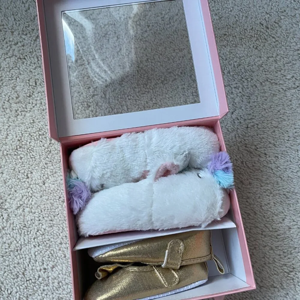 Baby Shoes and Unicorn Slippers in Gift Box